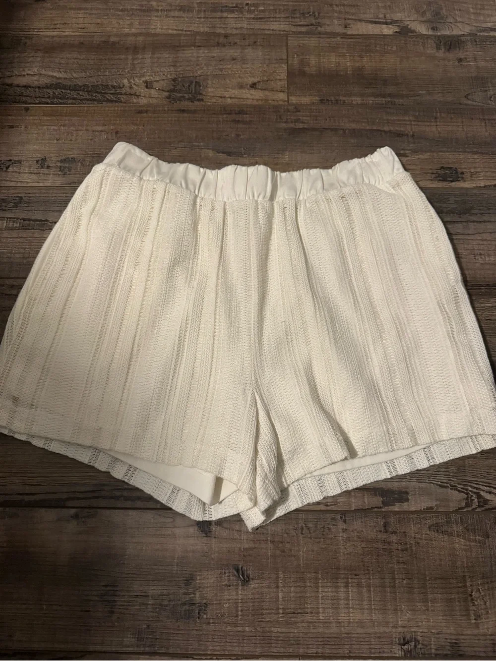All Saints Ivory High-Waist Knit Shorts
